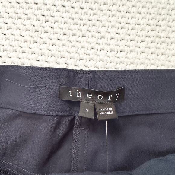Theory NWT Navy Blue Dressy Hannon B Debut Cargo Ankle Cropped Trouser Pants 8 - Picture 6 of 7